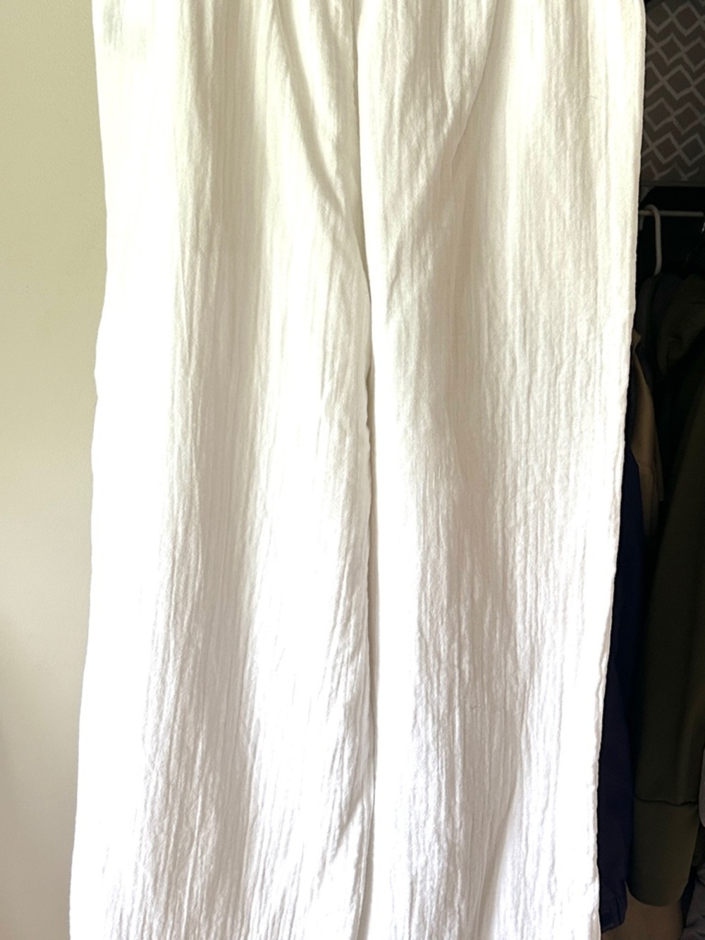 Old Navy White Elastic-Waist Wide Leg Pants
